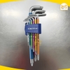 Bộ 9 lục giác KL7-09 Kingblue đầu bi nhiều màu sắc - Thép S2 cao cấp bền bỉ.