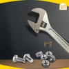 Mỏ lết cán trơn 300mm 12inch Tolsen 15004 , Chất liệu thép mạ Crom - Hàng chính