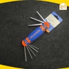 Bộ 8 chìa lục giác đầu bằng dạng xếp 1.5-8mm Wadfow WHK1281, chất liệu Thép Cr-V - Hàng chính hãng.