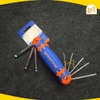 Bộ 8 chìa lục giác đầu bi dạng xếp 1.5-8mm Wadfow WHK2281, chất liệu Thép Cr-V - Hàng chính hãng.