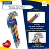Bộ 9 lục giác KL7-09 Kingblue đầu bi nhiều màu sắc - Thép S2 cao cấp bền bỉ.