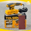 Máy chà nhám cầm tay 220W TOLSEN 79564, tần số quỹ đạo 13.000rpm, chà nhám vách thạch cao, trần nhà - Hàng chính hãng.