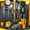 Bộ đồ nghề dụng cụ gia đình 65 món bao gồm 1 máy khoan pin 12V Tolsen 85365 - Hàng chính hãng