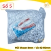 Combo Bịch, Bộ 100,200 tắc kê nhựa nở 6 khía cao cấp đóng tường HƯNG THỊNH 2F,3F,4F,5F,6F,7F,8F ( Nhiều kích thước ).