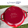 Chảo gang nướng Oceno 26cm màu đỏ
