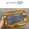 Thớt thái gỗ teak vân ngang hình oval size M