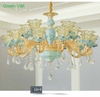 Đèn chùm lắp phòng khách GV15 Xanh Ngọc