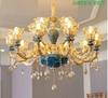 Đèn Chùm Pha Lê CCP-6078-15-G( 15 Tay)