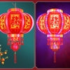 Đèn lồng trang trí 3D led nhấp nháy 80CM PL07