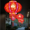 Đèn lồng hội an tự xoay 360 có đèn led nhấp nháy rực rỡ DL02 Kích thước 80cm