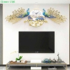 Đồng hồ treo tường nghệ thuật chim công đôi K698