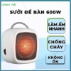 Quạt Sưởi Mini 600W Hai Tốc Độ Làm Ấm Nhanh Không Ồn Để Bàn
