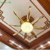 Quạt Trần Đèn Phòng Khách QT178 Cánh Dài Cao Cấp Màu Vàng
