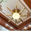 Quạt Trần Đèn Phòng Khách QT178 Cánh Dài Cao Cấp Màu Vàng