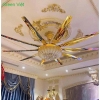 Quạt Trần Đèn Phòng Khách QT178 Cánh Dài Cao Cấp Màu Vàng