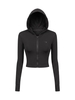 BRETH Ayla Cropped Hoodie Jacket - Đen