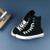 Giày Converse cao cổ da đen CCDD008