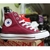 Giày Outlet Converse classic cao cổ vải đỏ đô CCVD010
