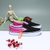 Giày Outlet Vans slip-on thấp cổ vải đen - hồng VTVD014